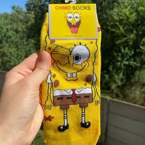 SpongeBob & Sandy CHMD Cartoon Socks – Fun Bright Cotton Ankle Socks